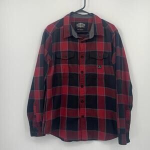 Smith + Rogue Men's Red and Black Plaid Long Sleeve Casual Flannel Size Medium